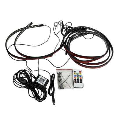 Led-комплект боковой подсветки авто 12V 2х50см × 2х150 см Smart Pixel IP68 с пультом ДУ