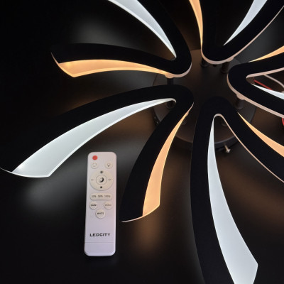 Led люстра 70W чорний корпус 590×75 мм стиль модерн зміна кольору світіння