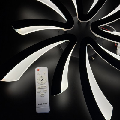 Led люстра 70W чорний корпус 590×75 мм стиль модерн зміна кольору світіння