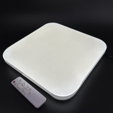 Светодиодная люстра квадратная Звездное небо с пультом 50Вт 3000-6500K IP40 4750лм Led-Story серебряный кант