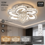 Led люстра «квітка» 128Вт з кришталем хром пульт ДУ 3200-6000К, димер - фото №2