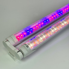 Led светильник для растений 2*18W металлический Т8 G13 1,2 м (2 белых 2 роз...