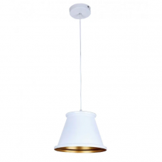 Люстра біла стельова з металевим абажуром під лампу Е27