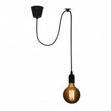 Люстра на 1 лампочку Е27 з регульованою висотою, чорна