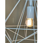 Люстра однолампова белая с ажурным металлическим абажуром под лампу Е27 - фото №4