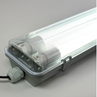 Світильник вологозахищений ЛПП 2x36 IP65 + 2 лампи Т8 Led-Story 1200mm 18W ...