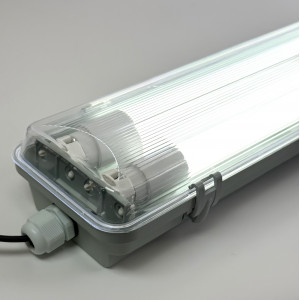 Світильник вологозахищений ЛПП 2x36 IP65 + 2 лампи Т8 Led-Story 1200mm 18W ...