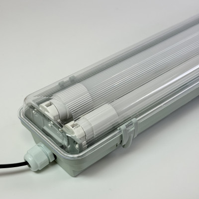 Світильник вологозахищений ЛПП 2x36 IP65 + 2 лампи Т8 Led-Story 1200mm 18W 5000K (4320Lm)