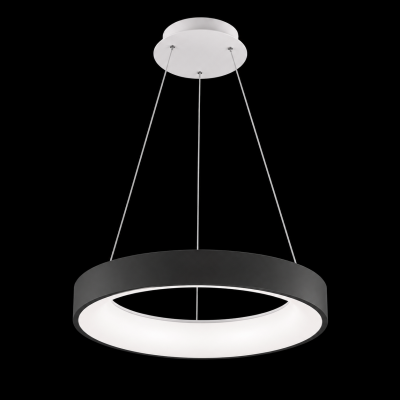 Люстра подвесная led 50Вт 3000-6500К Ø450мм черная с плавной регулировкой света