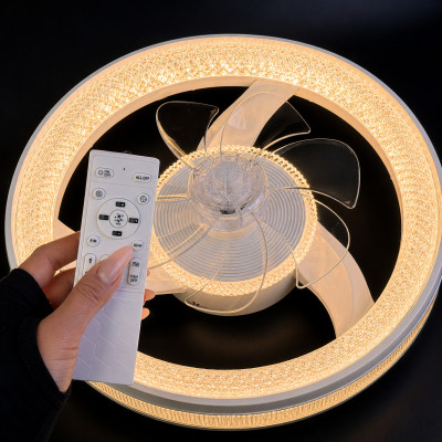 Люстра вентилятор led Ø47 см 82Вт 3 кольори світла 6 режимів