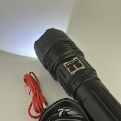 Сверхмощный фонарь PLD-S011 LED PM50-TG+COB 6х18650 Power Bank индикация заряда Type-C Zoom