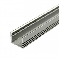 Накладной профиль для светодиодной ленты анодированный ЛП12 без рассеивателя 2м (цена 1 м)