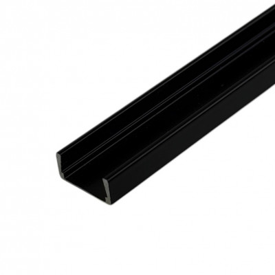 Накладной черный профиль для светодиодной ленты с черным рассеивателе LS139 2м (цена 1м)