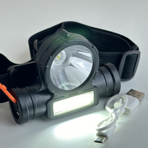 Налобний світлодіодний ліхтар 0963 Headlamp COB+XPE Headlamp Headlight LED з USB зарядкою