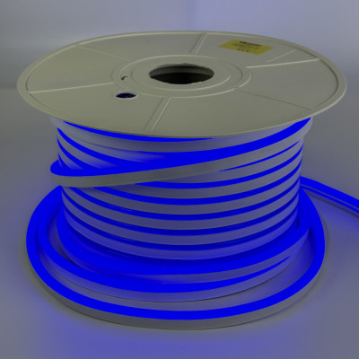 Неонова світлодіодна стрічка синя 12В 8×16мм 120д.м. IP65 6Вт/м (ціна 1м)