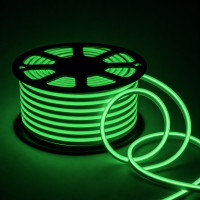 Неоновая лента 12В SMD 2835 120 д.м., IP65, 8/16мм, зеленый (цена 1 м)