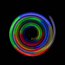 Лед неон круглий 5 вольт (від USB) RGB SMD3535 32д.м. 5 Вт/м IP68 D16мм комплект з пультом 5м