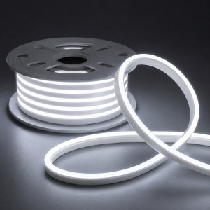 Неоновая led лента 12V SMD2835 8W 120 LED/м 8*16мм холодный белый IP65 (цен...