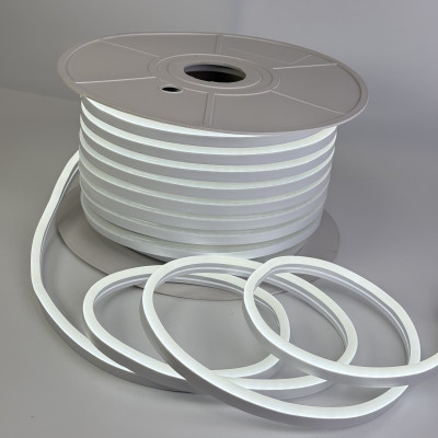 Неоновая лента led 12В белый холодный 8Вт/м IP65 120д.м. (цена 1 м)