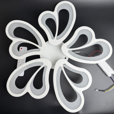 Потолочная люстра цветок 100W 9000Лм 3 цвета свечения, с пультом