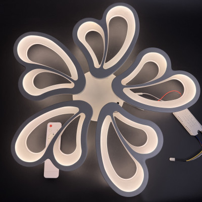 Потолочная люстра цветок 100W 9000Лм 3 цвета свечения, с пультом