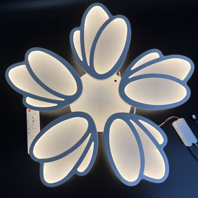 Стельова люстра квітка в дитячу 120W 3 кольори світіння, з пультом