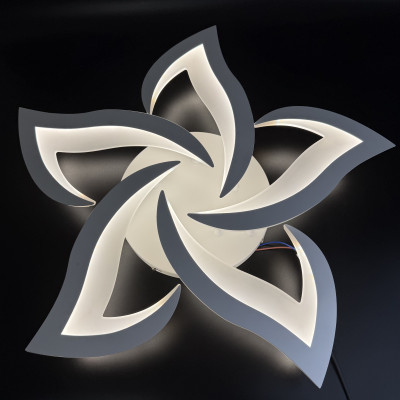 Люстра квітка 90W акрилова білий корпус 625×75 мм 3000-6500К, без пульта д/к