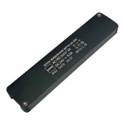 Мощный блок питания 24V 200W 8.3А IP44 тонкий алюминиевый корпус