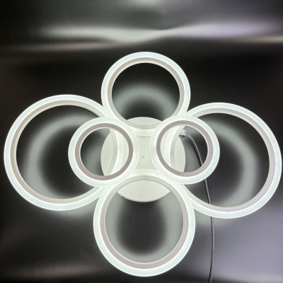 Мощная люстра светодиодная 132Вт 11880Лм 3000-6500К белый корпус с пультом