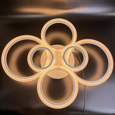 Мощная люстра светодиодная 132Вт 11880Лм 3000-6500К белый корпус с пультом