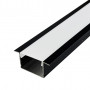 Профіль врізний чорний широкий 20*30 з матовим розсіювачем LS109 2м (ціна 1м) - фото №1
