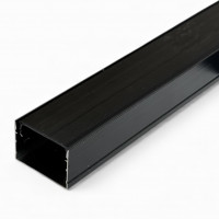 Профіль 20х30 накладний чорний  з чорним розсіювачем широкий анодований LS99 2м (ціна 1 м)