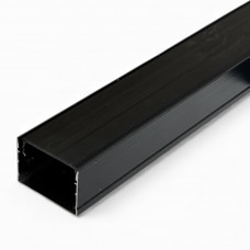 Профіль 20х30 накладний чорний  з чорним розсіювачем широкий анодований LS99 2м (ціна 1 м)