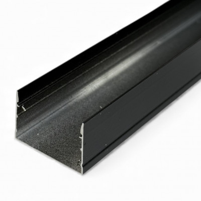 Профіль 20х30 накладний чорний  з чорним розсіювачем широкий анодований LS99 2м (ціна 1 м)