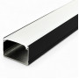Профіль накладний 20х30 чорний широкий анодований LS99 з білим розсіювачем 2м (ціна 1м) - фото №1