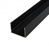 Профиль алюминиевый накладной ЛП20 анодированный 20х30 2м Черный (цена 1м)