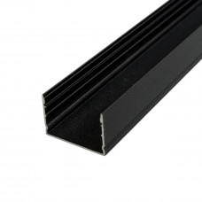 Профіль алюмінієвий накладний ЛП20 анодований 20х30 2м Чорний (ціна 1м)