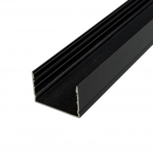 Профиль алюминиевый накладной ЛП20 анодированный 20х30 2м Черный (цена 1м)