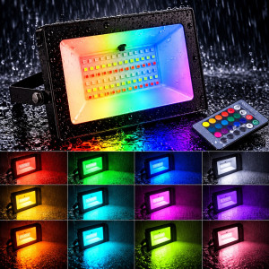 Led прожектор для вулиці RGB 50Вт 3500Лм IP65 з пультом керування