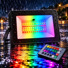 Прожектор led RGB 100Вт для фасада 8000Лм с пультом IP65 черный