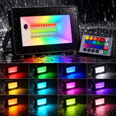 Світлодіодний RGB прожектор 20Вт 1400Лм з пультом IP65