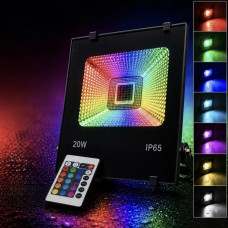 Прожектор RGB (різнокольоровий) 20W с пультом IP65 LED STORY Premium