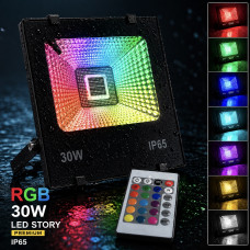 RGB прожектор 30w LED STORY PREMIUM IP65 светодиодный с пультом