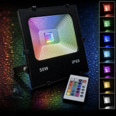 Прожектор RGB 50W многоцветный LED STORY IP65 PREMIUM з пультом