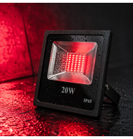 Лед прожектор червоний 20W IP65 SMD2835 1800Лм РЕМОНТОПРИДАТНИЙ