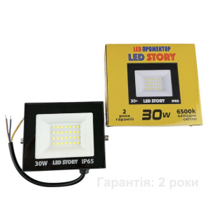 Прожектор светодиодный 30Вт 2400Лм IP65 SMD LED 220В 6500К Холодный белый
