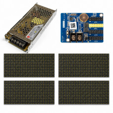 Рекламное led табло P10 1280×160 мм желтое, Wi-Fi контроллер HD-W3A LED STO...