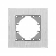 Серебряная алюминиевая рамка одинарная BINERA горизонтальная