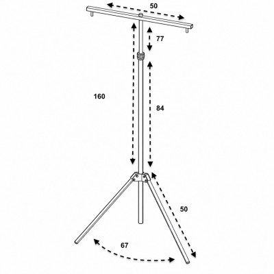 Прожекторы светодиодные на штативе 1,25–2 м 2×50Вт IP65 6500K холодный свет