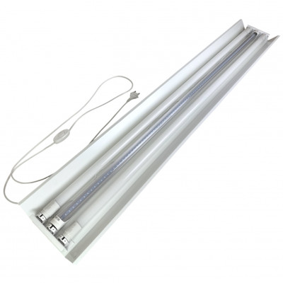 Cвітильник для рослин, розсади на три ефективні ЛЕД лампи Т8 1.2м Fito + 2х 5000К 52W Led-Story